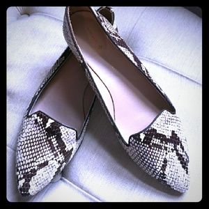 Italian Leather Snakeskin Flats